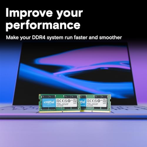 Crucial 16GB DDR4 RAM, 3200MHz CL22 (or 2933MHz or 2666MHz Laptop Memory, SODIMM 260-Pin, Compatible with 13th Gen Intel Core and AMD Ryzen 7000 - CT16G4SFRA32A