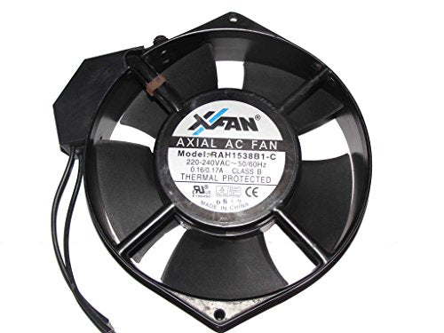 XFan 1538 RAH1538B1-C 220-240V 50/60Hz 0.16/0.17A 2Wire Class B,axial AC Fan|B0739PS99C