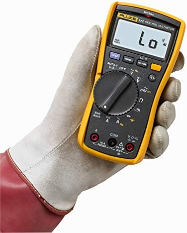 Fluke 117 Digital Multimeter, Non-Contact AC Voltage Detection, Measures Resistance/Continuity/Frequency/Capacitance/Min Max Average, Automatic AC/DC Selection, Low Impedance Mode