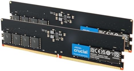 Crucial 16GB DDR5 RAM, 5600MHz (or 5200MHz or 4800MHz Desktop Memory, UDIMM 288-Pin, Compatible with Intel Core and AMD Ryzen - CT16G56C46U5