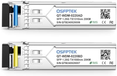 1 Pair 10G SFP+ Bidi Transceivers, 10gbe SFP LC Single-Mode Module, Bi-Directional Mini gbic for Cisco SFP-10G-BXD-I (1330nm-TX/1270nm-RX) / SFP-10G-BXU-I (1270nm-TX/1330nm-RX),10KM, with DDM|B07QLKDZJH