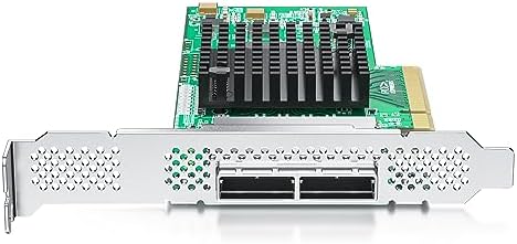PCIe 3.0 x8 12G External SAS/SATA HBA RAID Controller Card, Broadcom 3008 Chip, Compatible with LSI 9300-8E, Mini SAS HD (SFF-8644 Connector, for Server/Storage Expansion