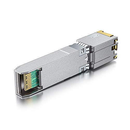 H!Fiber 10Gb SFP+ RJ45 Transceiver, 10Gbase-T SFP+ Ethernet Module Support 10G/5G/2.5G/1.25G, Compatible with Cisco SFP-10G-T-S, Ubiquiti UF-RJ45-10G, UniFi, Meraki,MikroTik,Supermicro and More, 30m|B06XQBFHNL