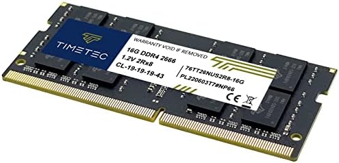Timetec 32GB KIT(2x16GB DDR4 2666MHz PC4-21300 Non-ECC Unbuffered 1.2V CL19 2Rx8 Dual Rank 260 Pin SODIMM Laptop Notebook PC Computer Memory RAM Module Upgrade (32GB KIT(2x16GB