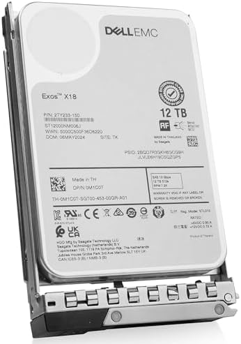 Dell 12TB 7.2K RPM SAS 12Gb/s 512e 3.5in Enterprise PowerEdge Hard Drive for: R440 R750 R450 T150 R470 T560 T40 R250 R740 R640 T550 T350 R540 R840 ME4024 R650XS R550 R650 R350 R340 R660XS 0K29Y6 G16