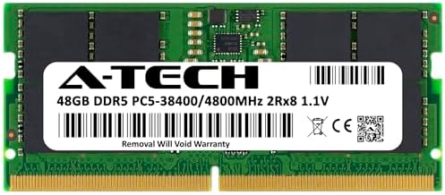 32GB DDR5 4800MHz PC5-38400 CL40 SODIMM 2Rx8 Dual Rank 1.1V Non-ECC Unbuffered SO-DIMM 262-Pin Laptop Computer RAM Memory Upgrade Module