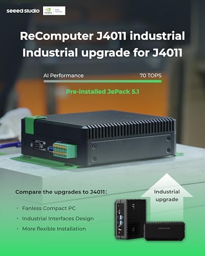 reComputer J4011-Edge AI Device with NVIDIA Jetson Orin™ NX 8GB Module, 4xUSB 3.2, M.2 Key E & Key M Slot, Aluminum case, Pre-Installed Jetpack System with NVIDIA Jetpack™ on 128GB NVMe SSD