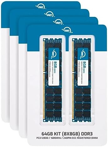 OWC 64GB (2x32GB DDR3 1600 PC3-12800 CL11 4Rx4 240-pin 1.5V ECC Registered RDIMM Memory RAM Module Upgrade Kit for Select Workstations or Servers