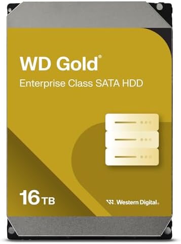 Western Digital 24TB WD Gold Enterprise Class SATA Internal Hard Drive HDD - 7200 RPM, SATA 6 Gb/s, 512 MB Cache, 3.5" - WD242KRYZ|B0DMB8BV8V