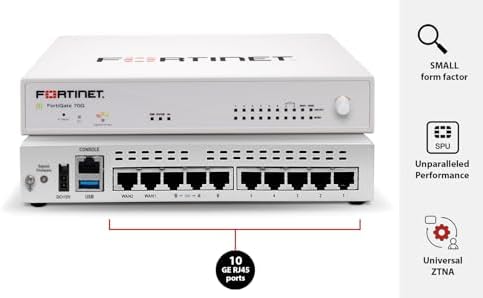 Fortinet FortiGate-70G Firewall for Branch and Small Offices with 10 Gigabit Ethernet RJ45 Ports (FG-70G)|B0F3KWTMR9