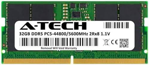 32GB DDR5 4800MHz PC5-38400 CL40 SODIMM 2Rx8 Dual Rank 1.1V Non-ECC Unbuffered SO-DIMM 262-Pin Laptop Computer RAM Memory Upgrade Module
