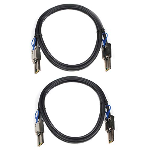 Heretom 2PCS Mini SAS26P SFF-8088 to SFF-8088 2M 6.6 feet External Cable Attached SCSI|B08P5SFWQ7