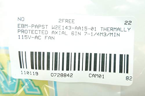 EBM-PAPST W2E143-AA15-01 THERMALLY Protected AXIAL Fan 6IN 115V-AC|B08126F5QZ
