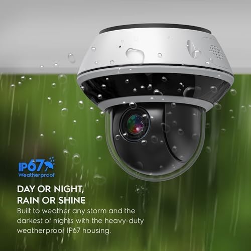 4K 8MP Mini PTZ Dome PoE IP Camera Outdoor Pan Tilt 5X Optical Zoom, 2.7-13.5mm Motorized Varifocal Lens, H.265, Ceiling/Wall Mounting, Compatible with Uniview NVR, NDAA