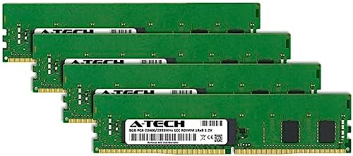A-Tech 64GB Kit (2x32GB DDR4 3200MHz PC4-25600 ECC RDIMM 2Rx4 Dual Rank 1.2V ECC Registered DIMM 288-Pin Server & Workstation RAM Memory Upgrade Modules (A-Tech Enterprise Series