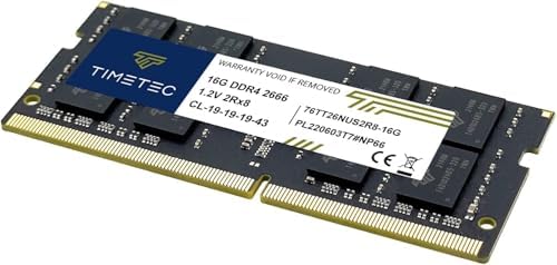 Timetec Elite DDR4 32GB Kit (2 x 16GB 2666MHz (DDR4-2666 PC4-21300 CL19 Non-ECC Unbuffered 1.2V 2Rx8 Dual Rank 260 Pin SODIMM Laptop Notebook PC Computer Memory RAM Upgrade