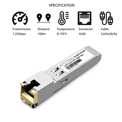 1000BASE-SX SFP Optical Transceiver Module Compatible with HPE Aruba J4858D J4858DCM JL745A Q8N53A ProCurve J4858C J4858B J4858A 850nm 550m DDM Duplex LC MMF 10pcs/Pack|B09MTS8WKP