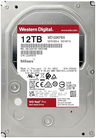 Western Digital 24TB WD Red Pro NAS Internal Hard Drive HDD - 7200 RPM, SATA 6 Gb/s, CMR, 512 MB Cache, 3.5" -WD241KFGX|B0DZY2TN8T