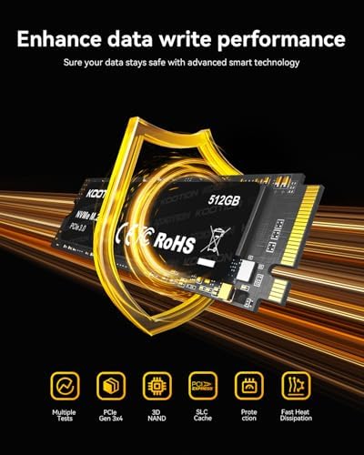 512GB PCIe 3.0 M.2 Internal Solid State Drive PCle 3.0x4 SSD NVMe M.2 2280 Internal SSD Up to 3500MB/s PCIe Gen 3 NVMe SSD Less Heat Large Storage M.2 Internal Solid State Hard Drive for PC