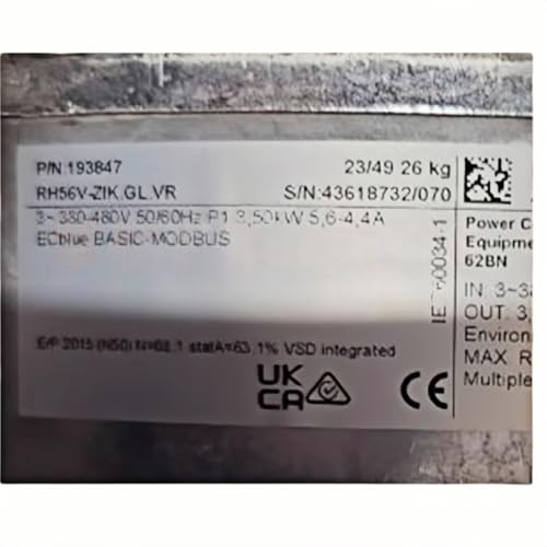 RH50V-ZIK.DG.VR 380/480V 5.6/4.4A 3.50KW 1680RPM coolig Fan