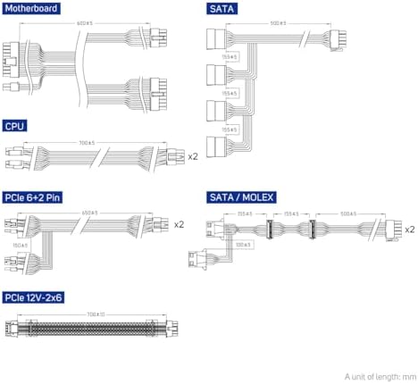 FSP VITA GM 1000W Power Supply, 80 Plus Gold, ATX 3.1/PCIe 5.1, Full Modular, 10 Year Warranty (VITA-1000GM