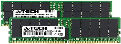 A-Tech 128GB Kit (2x64GB RAM for Dell PowerEdge HS5610, HS5620, R660, R6615, R760, R760xd2, R7615, R7625, R860, XE9640 | DDR5 4800MHz PC5-38400 EC8 RDIMM 2Rx4 ECC Registered Server Memory Upgrade