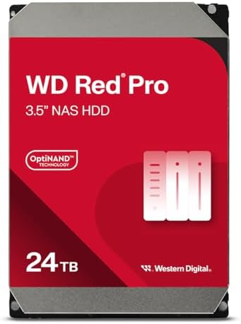 Western Digital 16TB WD Red Pro NAS Internal Hard Drive HDD - 7200 RPM, SATA 6 Gb/s, CMR, 512 MB Cache, 3.5" - WD161KFGX|B08K3VVKSW