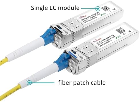 1 Pair 10GBASE-BX60-UD BiDi SFP+ Module, TX 1270nm/1330nm, RX 1330nm/1270nm, 60km DOM Simplex LC/UPC SMF Optical Transceiver Networking Mini Gbic for Dell GP-SFP-10GBX-U-60/ GP-SFP-10GBX-D-60|B0DQ7LLWCR