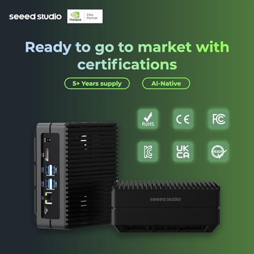 seeed studio NVIDIA Jetson Orin NX 16GB Edge AI Device - reComputer J4012, 4xUSB 3.2, M.2 Key E & Key M Slot, Pre-Installed Jetpack System with NVIDIA Jetpack on 128GB NVMe SSD|B0C88V4CB7