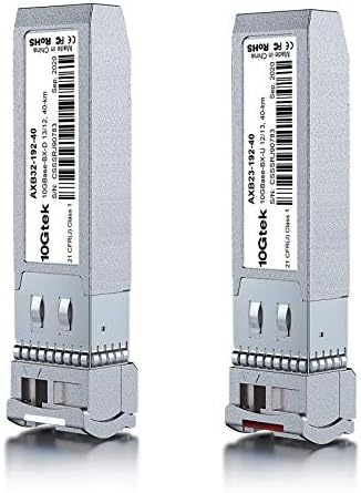 10GTEK 10GBase-SR SFP+ LC Transceiver, 10G 850nm Multimode SFP Module, up to 300 Meters, for Cisco SFP-10G-SR, Meraki MA-SFP-10GB-SR, Ubiquiti UniFi UF-MM-10G, Fortinet, TP-Link and More, Pack of 2|B08BP55663