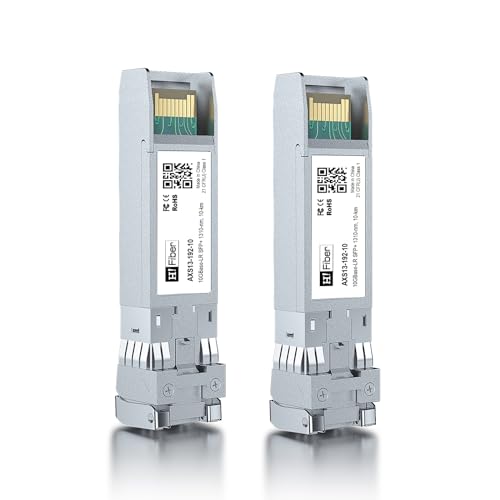 H!Fiber 10G Multimode SFP+ LC Module, 10GBase-SR Fiber Transceiver for Cisco SFP-10G-SR, Meraki MA-SFP-10GB-SR, Ubiquiti UniFi UF-MM-10G, Mikrotik, Netgear and More (MMF,850nm,300m,DDM) 2 Pack|B07JGV5G2M