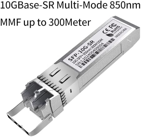 2Pack 10G SFP+ LC Module, 10GBase-SR Multi-Mode Ethernet Transceiver, 850nm MMF up to 400m – Compatible with Cisco, Meraki, Ubiquiti, Mikrotik, Netgear, HPE, TP-Link, Aruba and More|B0D4DK7DLF