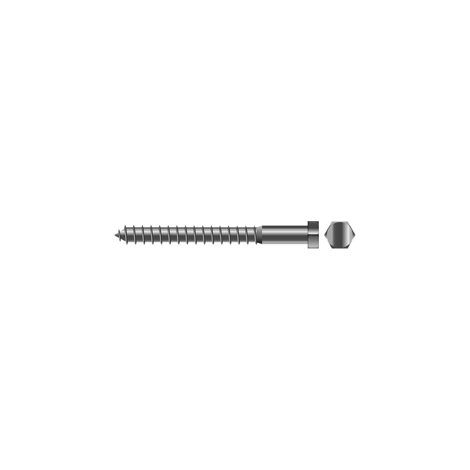 Seachoice SC1292 Lag Screw, 1/2 x 4"