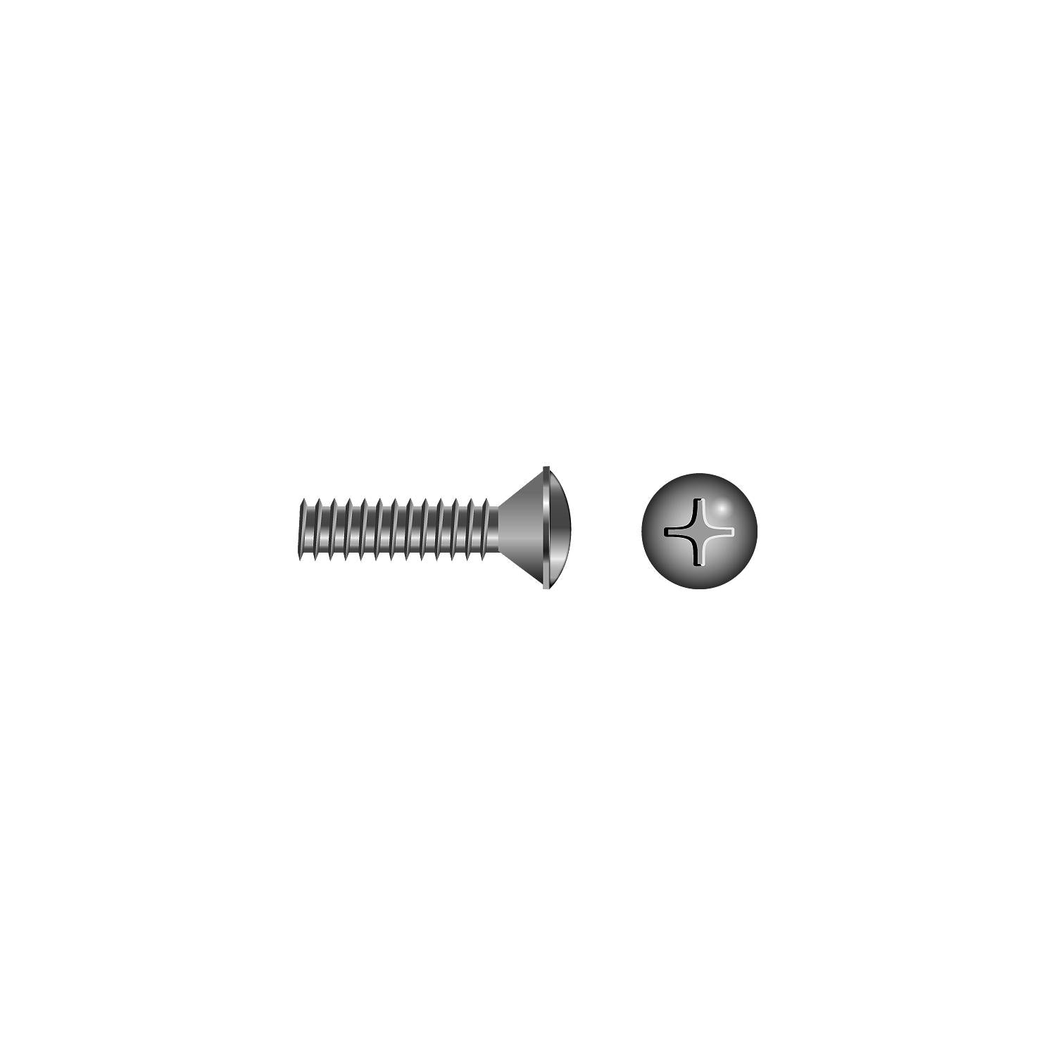 Seachoice SC2923 Phillips Machine Screw Oval Head, 10-32 x 1"