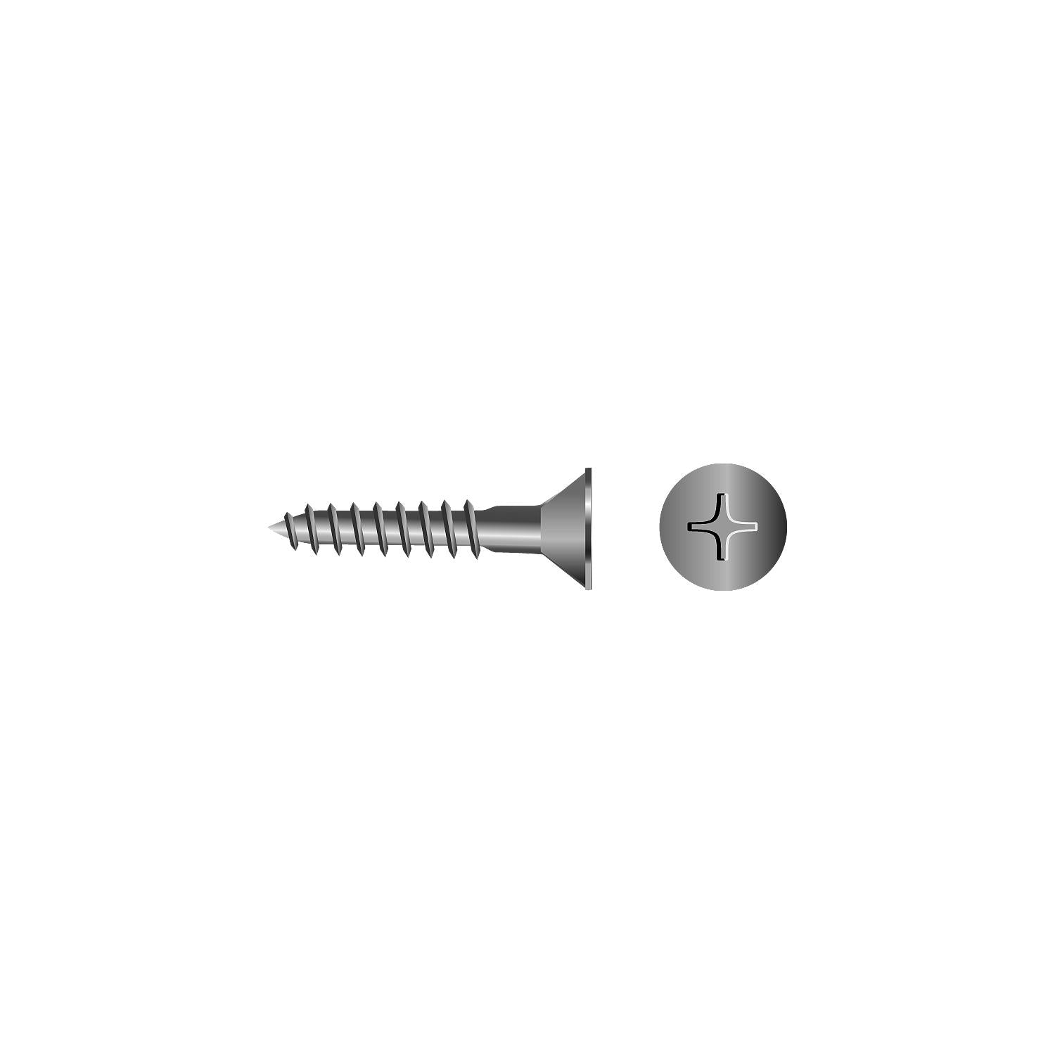Seachoice SC3509 Phillips Wood Screw Flat Head, #12 x 2"