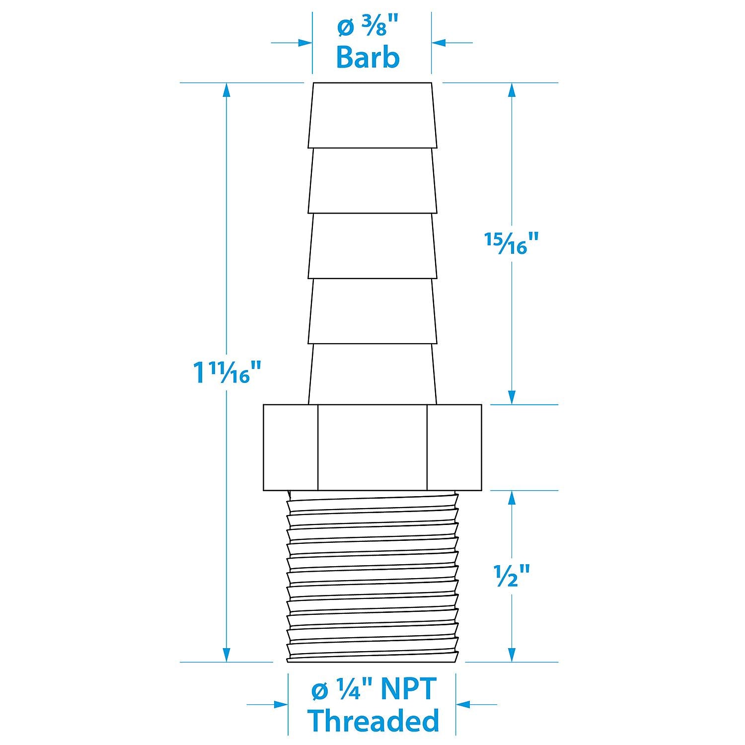 Seachoice 50-20821 Brass Male Hose Barb