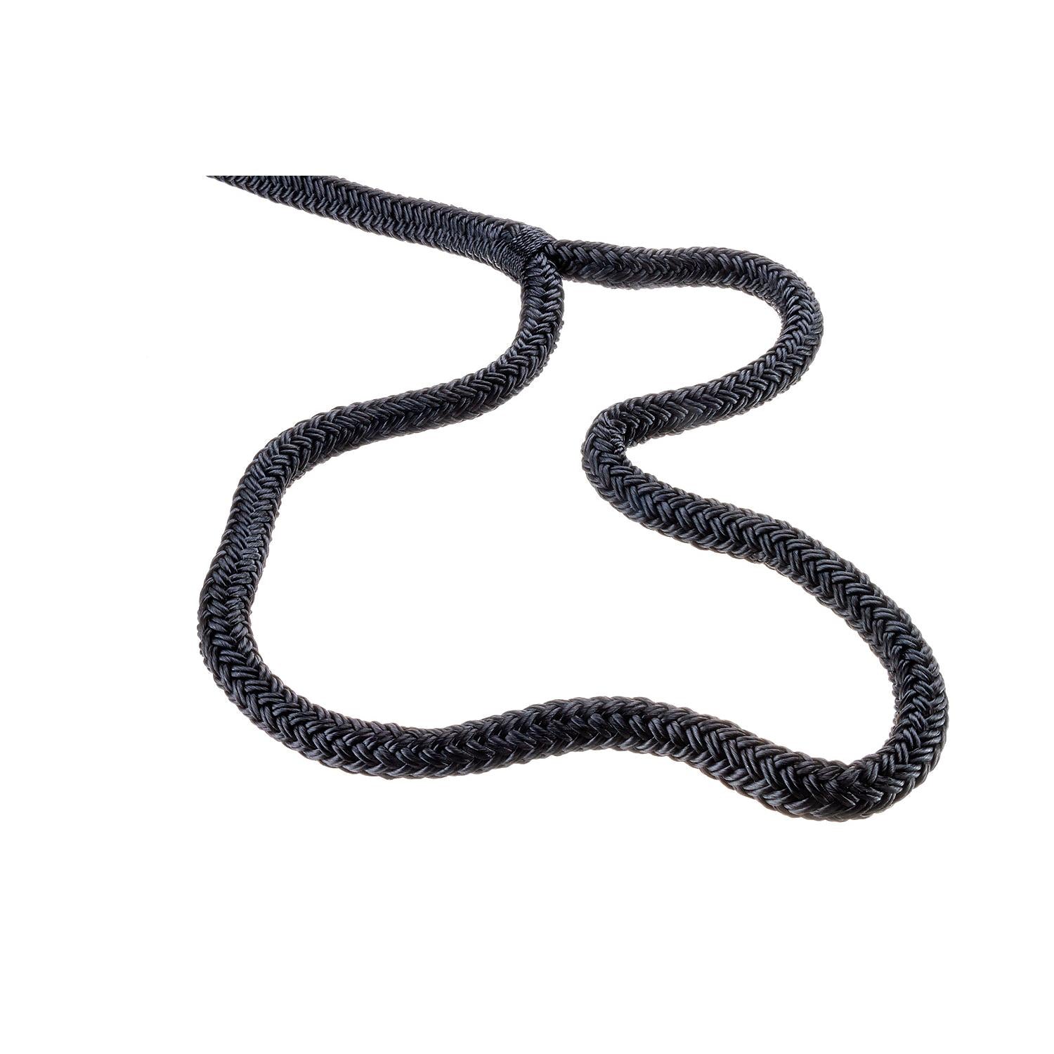 Seachoice Double-Braid Nylon Dock Line w/ Eye Splice, Pre-Shrunk, Heat Stabilized, 1/2 In. X 15 Ft., Black