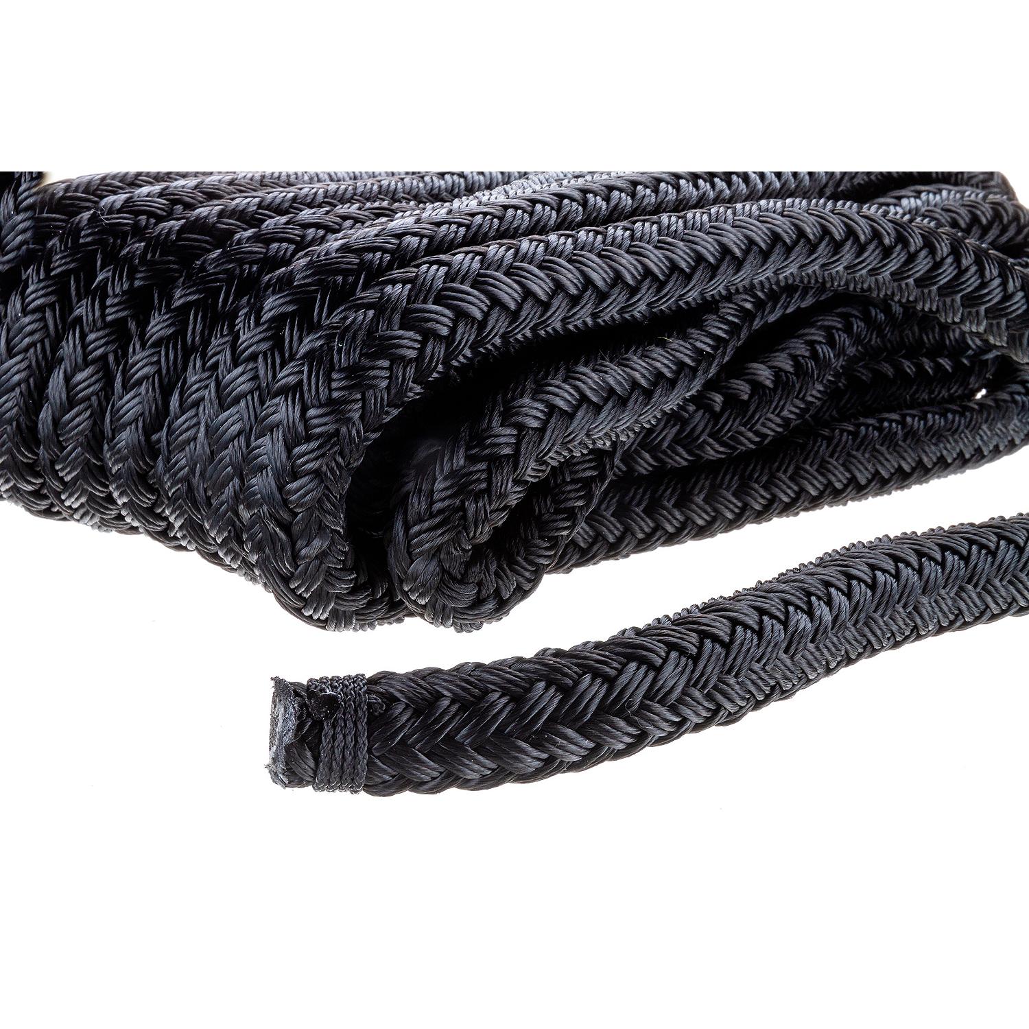 Seachoice Double-Braid Nylon Dock Line w/ Eye Splice, Pre-Shrunk, Heat Stabilized, 5/8 In. X 25 Ft., Black