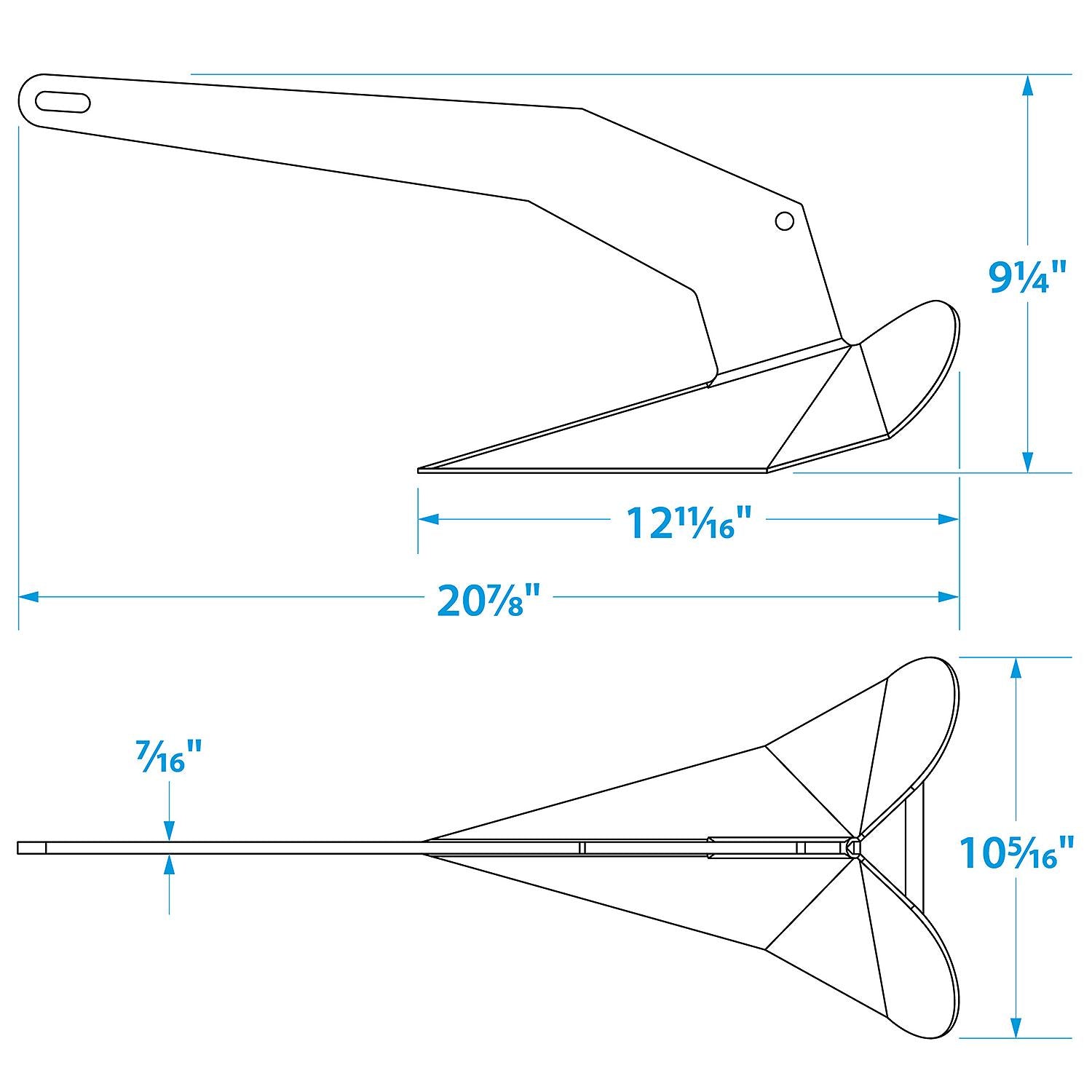 Seachoice 41540 Hot Dipped Galvanized Plow Anchor, 14 lbs.