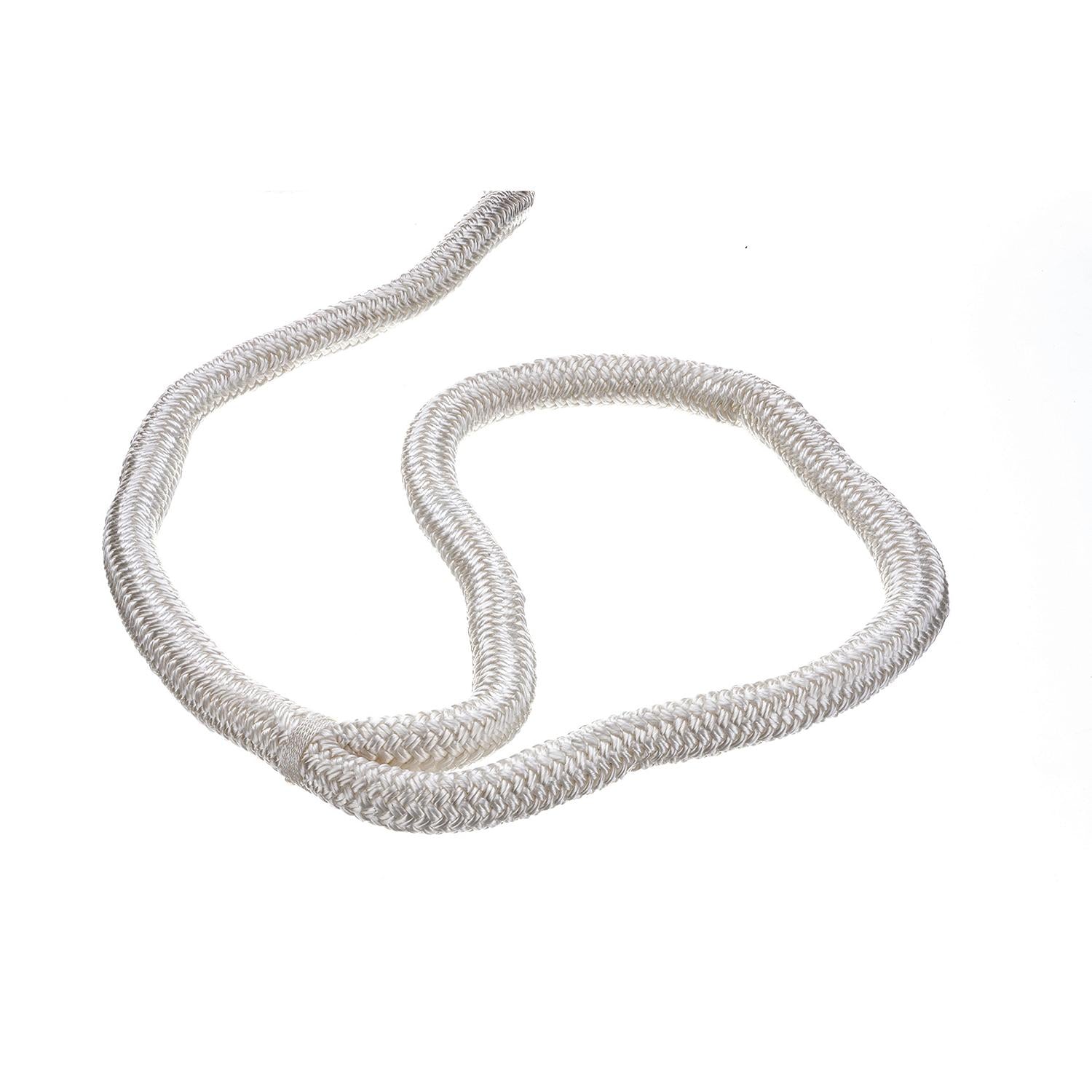 Seachoice Double-Braid Nylon Dock Line w/ Eye Splice, Pre-Shrunk, Heat Stabilized, 3/4 In. X 50 Ft., White