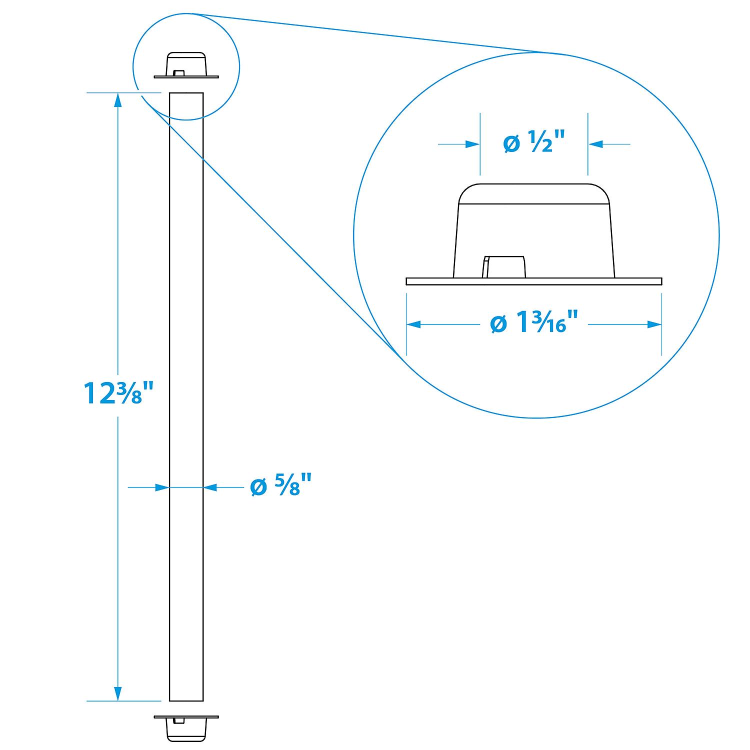 Seachoice 55791 Zinc Plated Steel Roller Shaft Includes 2 Pal Nuts