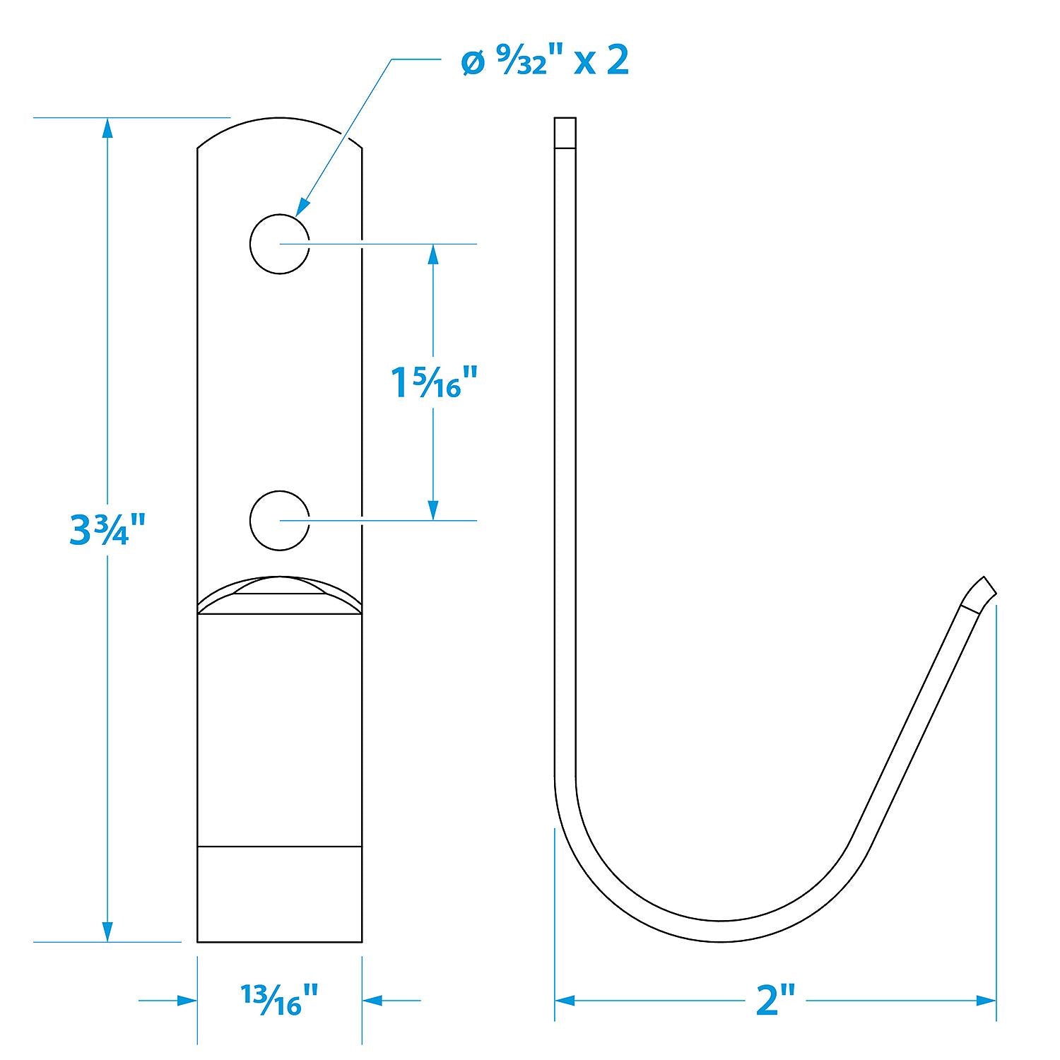 Seachoice 50-71011 Stainless-Steel Boat Hook Holders (2 Per Pack)