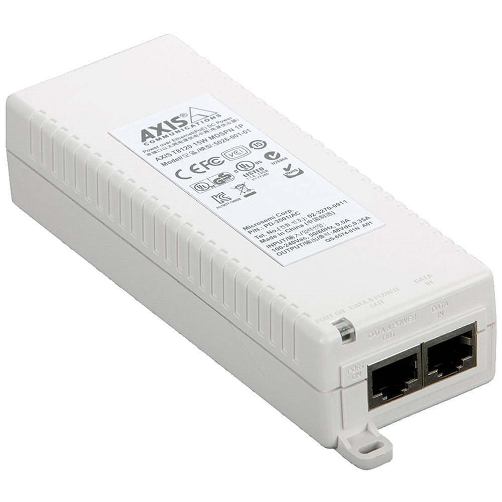 Axis T8120 15W 1-Port PoE Midspan, 10-Pack - 5026-224