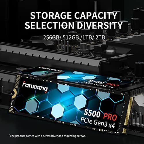 S500 Pro 512GB NVMe SSD M.2 PCIe Gen3x4 2280 Internal Solid State Drive, SLC Cache 3D NAND TLC, Up to 3200MB/s, Compatible with Laptop and PC Desktops(Black
