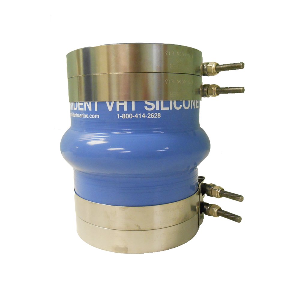 Trident Marine 272V5000-S/S Blue Silicone "VHT" Single Hump Hose w/T-Bolt Clamps, 5"