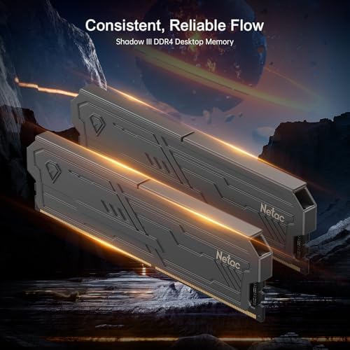 DDR4 DRAM 32GB Kit (2x16GB 3200MHz XMP 2.0 Dual Channel RAM CL16 (PC4-25600 1.35V 288-Pin Upgraded Aluminum Heat Sink Ideal for Gaming Computer Upgrade - Shadow III Series Black