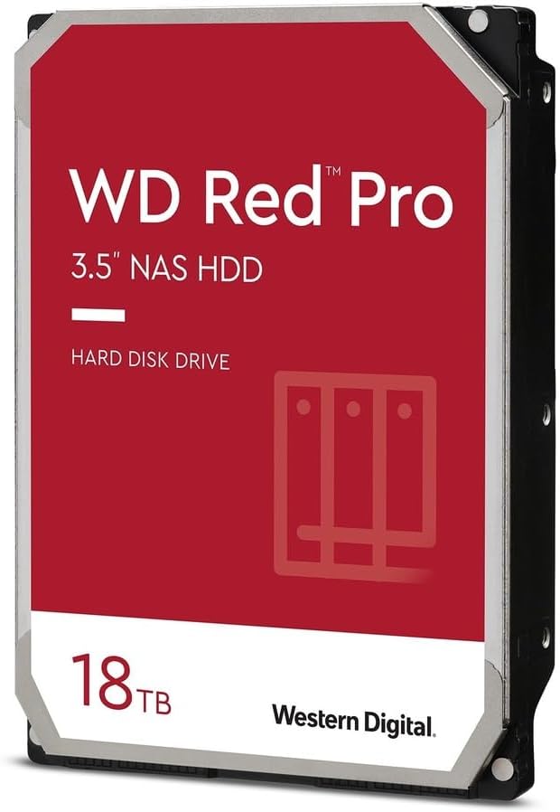 Western Digital 18TB WD Red Pro NAS Internal Hard Drive HDD - 7200 RPM, SATA 6 Gb/s, CMR, 512 MB Cache, 3.5" - WD181KFGX|B08K3TFM92