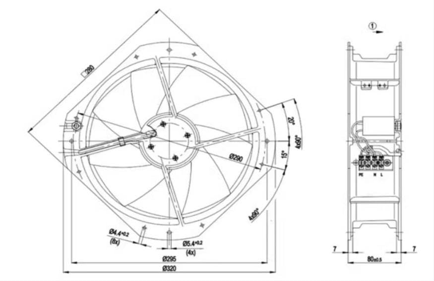 for W2E250-HL08-07 280×280×80mm Fan W2E250-HL08-07 115V Cabinet Cooling Fan|B0D9FQM9PH