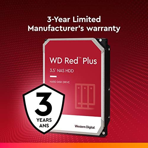 Western Digital 8TB WD Red Plus NAS Internal Hard Drive HDD - 7200 RPM, SATA 6 Gb/s, CMR, 256 MB Cache, 3.5" - WD80EFBX|B08TZT47VT