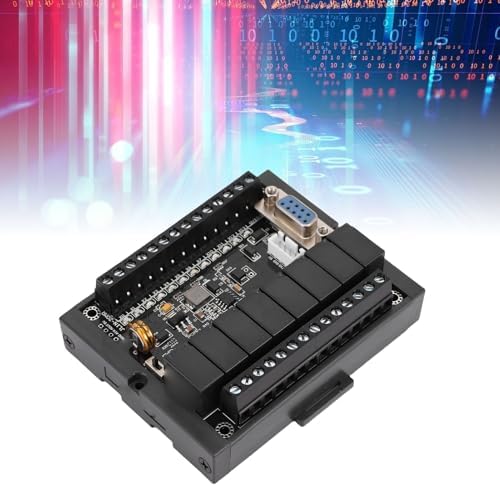 OVAQUIXI PLC Controller Board, DC 24V Programmable Logic Controller Module Rail Type Housing with Relay Output TTL and RS232 Ports|B0G44HH9FJ